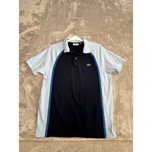 Lacoste Colorblock Polo Shirt Blue Navy Short Sleeve Men's Size L Made in France